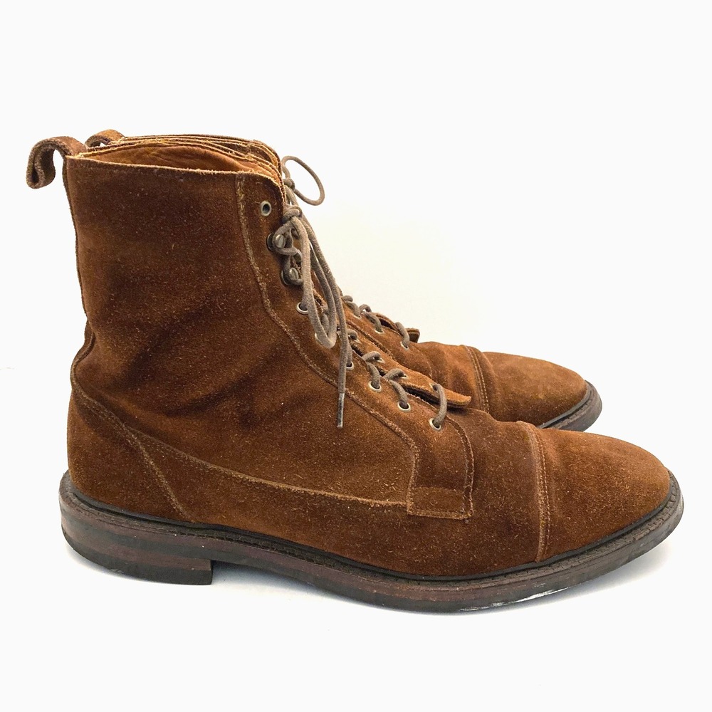 Allen Edmonds Brown Suede Leather Lace Up Boots Mens 10 Briggs Combat Desert